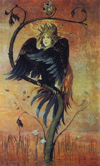 Viktor Vasnetsov Gamayun, The prophetic bird, Norge oil painting art